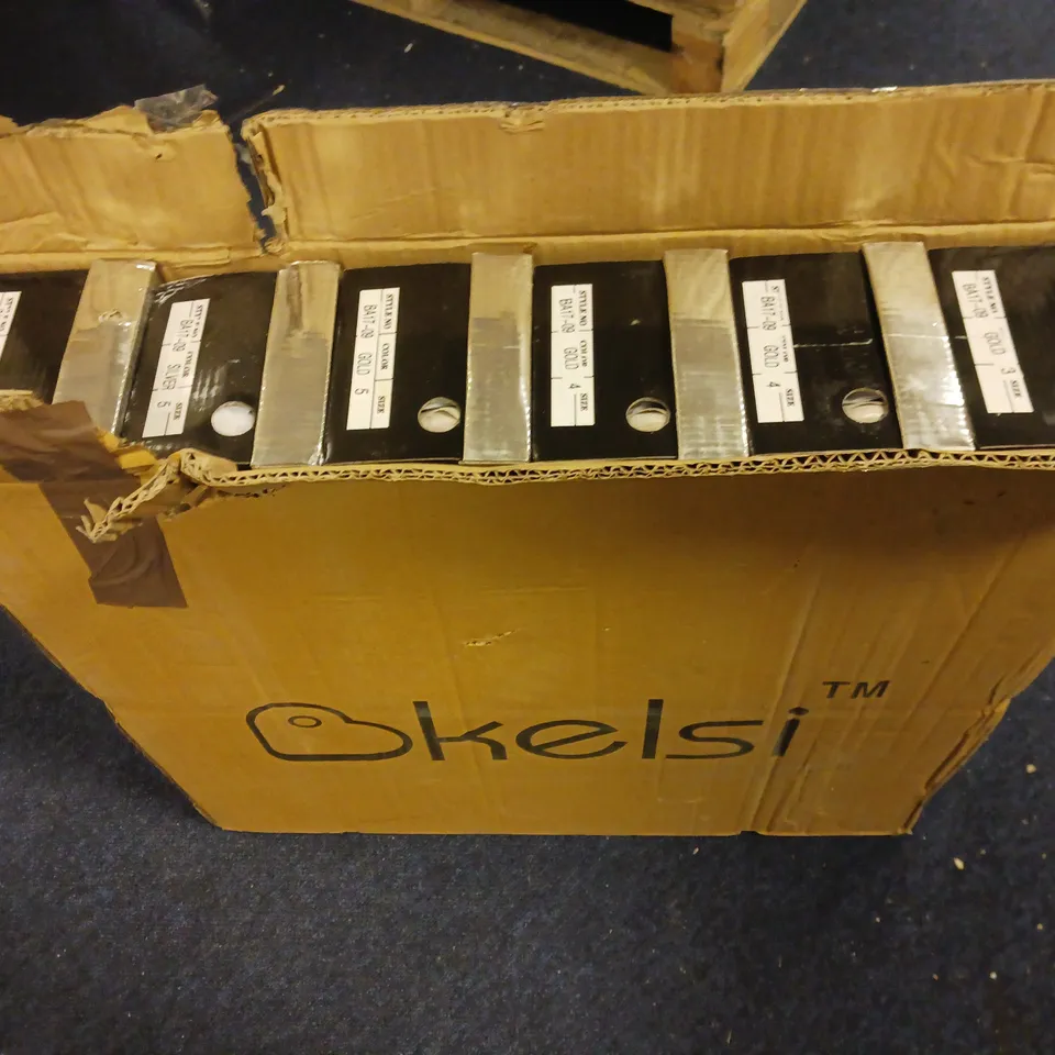 LOT OF 12 BOXED PAIRS OF KELSI BALLERINA SHOES IN GOLD - VARIOUS SIZES