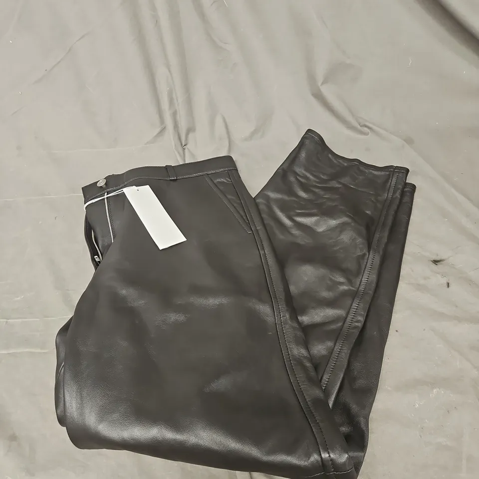 ARKET LEATHER TROUSERS IN BLACK SIZE 10