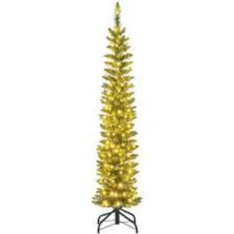 BOXED PRE-LIT CHRISTMAS TREE WITH BRANCH TIPS AND WARM WHITE LED LIGHTS - 5FT