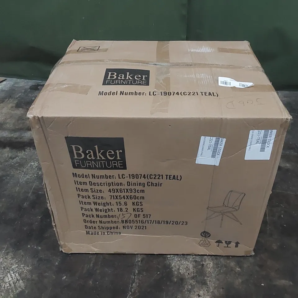 BOXED BAKER FURNITURE LOL DINING CHAIR - TEAL