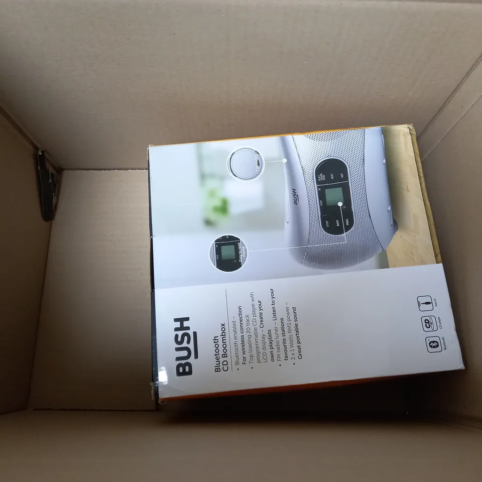 BOX OF APPROX 5 ASSORTED BUSH ITEMS TO INCLUDE - ALARM CLOCK RADIO , DAB/FM RADIO , BOOMBOX ETC