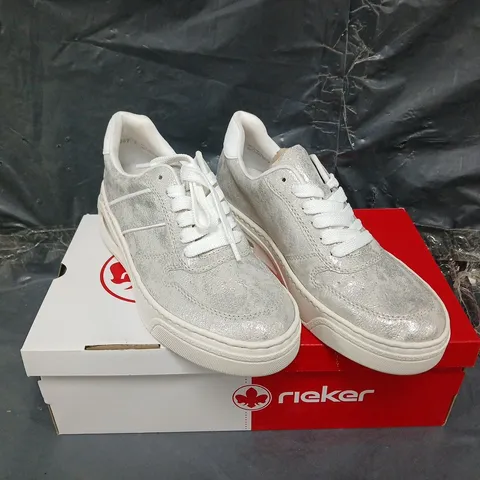 BOXED PAIR OF RIEKER WEDGE TRAINERS - UK SIZE 39