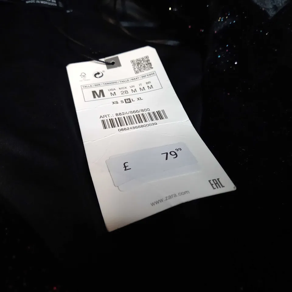 ZARA BLACK/SPARKKLE DETAILED PLUNGE STATEMENT MINI - MEDIUM