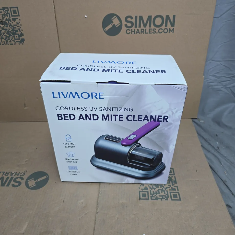LIVMORE CORDLESS UV SANITISING BED AND MITE CLEANER – BOXED