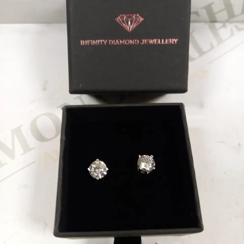 INFINITY DIAMOND JEWELLERY STUD STONE EARRINGS 