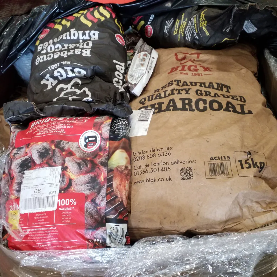 PALLET CONTAINING ASSORTED BAGS OF CHARCOAL 