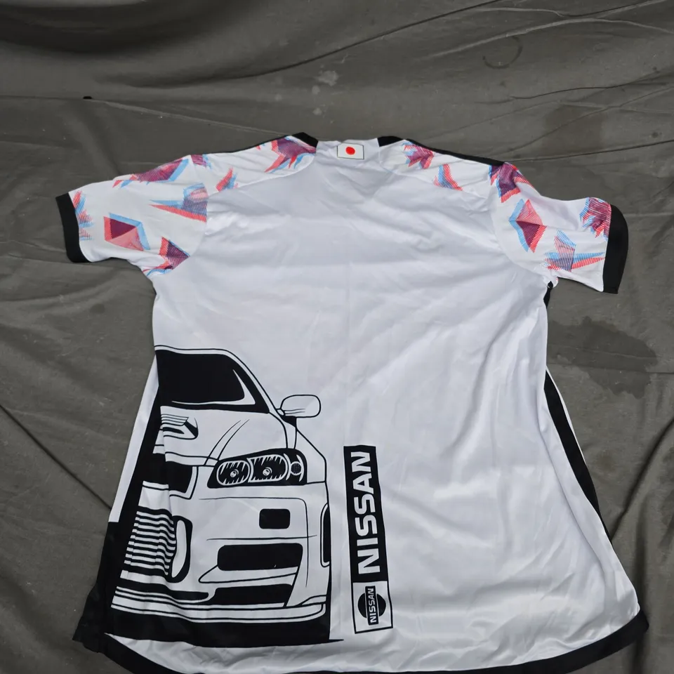 ADIDAS JAPAN NISSAN SKYLINE R34 GTR JERSEY – WHITE, XL, GRAPHIC CAR PRINT