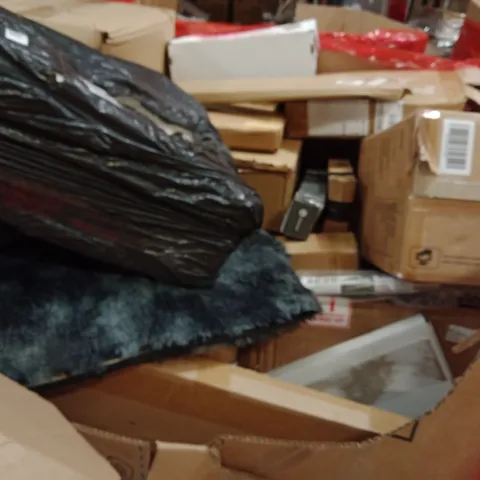 PALLET OF ASSORTED HOUSEHOLD GOODS AND PRODUCTS TO INCLUDE;AREA RUG, CUSHION,AIR COOLER