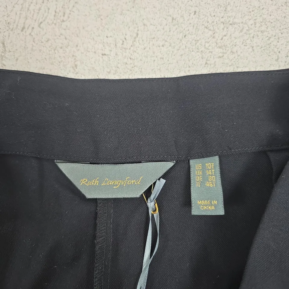 RUTH LANGFORD BLACK WIDE-LEG TROUSERS – UK 14 (US 10)