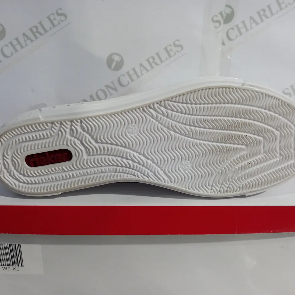 BOXED RIEKER ANTISTRESS WHITE RAINBOW TRAINERS - SIZE 6
