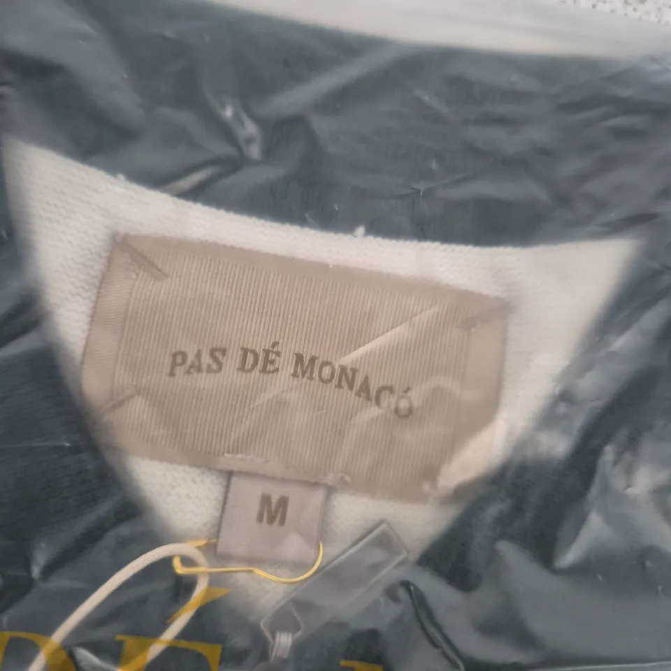 PAS DE MONACO MEN'S POLO SHIRT – SIGNATURE OFF WHITE, UK M