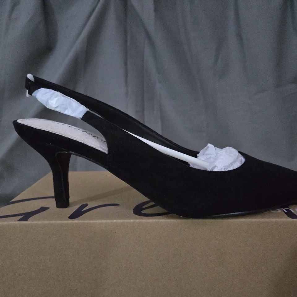 BOXED GREATONU BLACK WEDGE HEELS - SIZE UK 5 