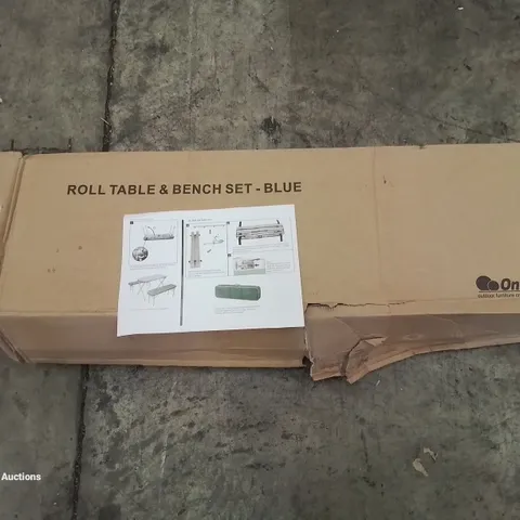 PALLET OF ASSORTED HOUSEHOLD GOODS AND PRODUCTS TO INCLUDE; PRIMARILY BOXED ROLL TABLE & BENCH SETS, OTHER HOUSEHOLD GOODS ETC