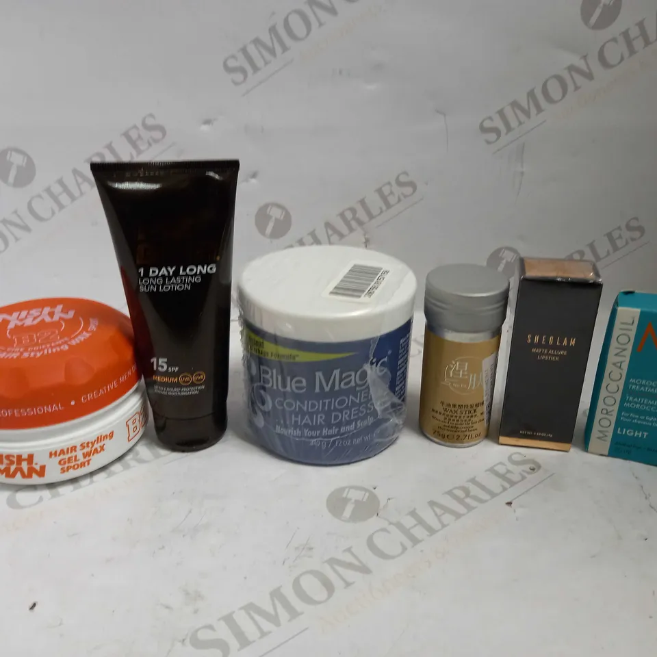 LOT OF APPROXIMATELY 20 ASSORTED HEALTH & BEAUTY ITEMS, TO INCLUDE PIZ BUIN, BLUE MAGIC, MOROCCAN OIL, ETC