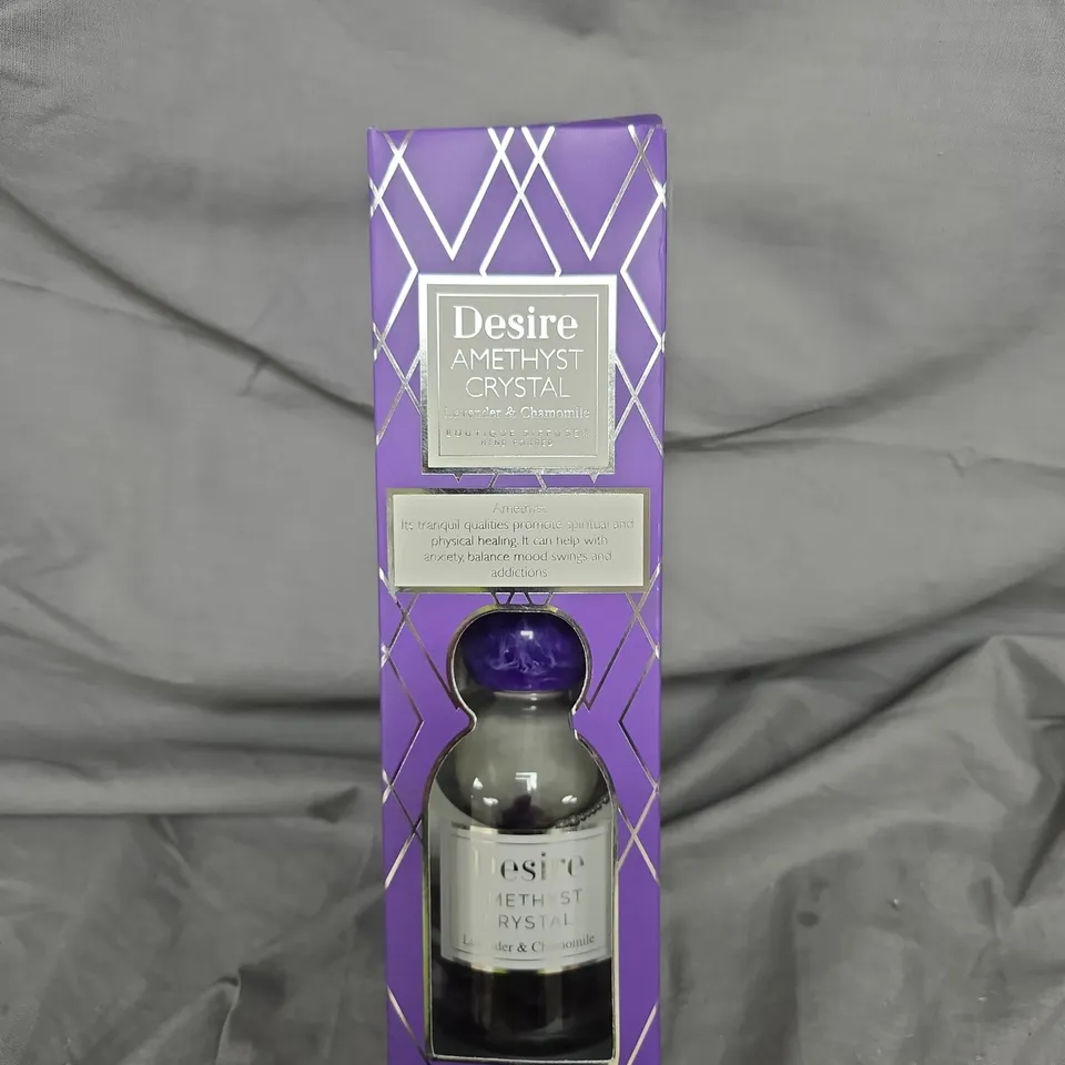 DESIRE AMETHYST CRYSTAL – LAVENDER & CHAMOMILE DIFFUSER  BOXED