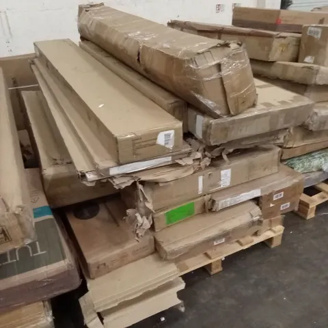 PALLET OF ASSORTED INCOMPLETE DESIGNER FURNITURE AND FURNITURE PARTS