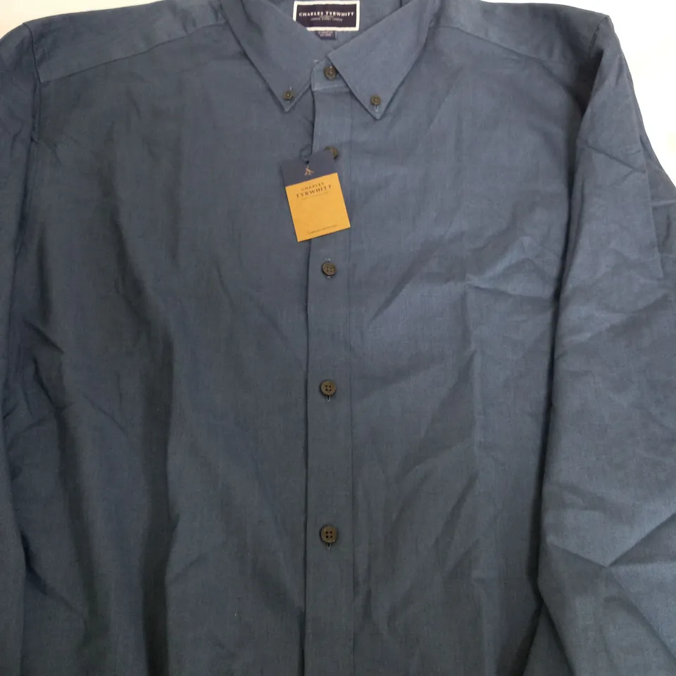 CHARLES TYRWHITT CLASSIC FIT NAVY SHIRT - XXL