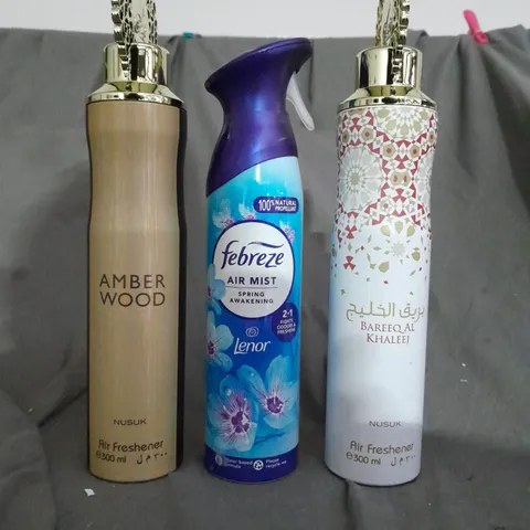 BOX OF APPROXIMATELY 10 AEROSOLS TO INCLUDE  - NUSUK - FEBREZE - CILLIT BANG  - COLLECTION ONLY 