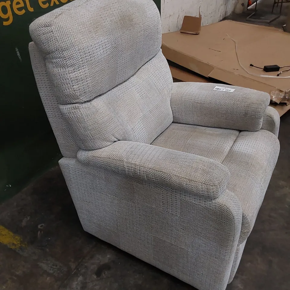 DESIGNER FABRIC BEIGE ARMCHAIR 