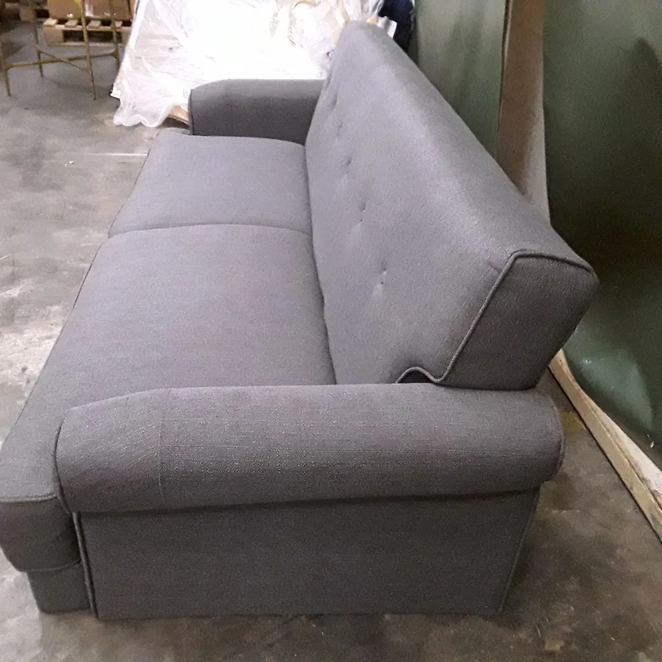 QUALITY DESIGNER ALLINE UPHOLSTERED CHAISE LOUNGE - SLATE FABRIC