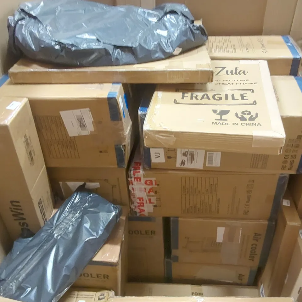 PALLET CONTAINING A VERY LARGE QUANTITY OF BOXED EVAPORATIVE PURIFICATION AIR COOLERS AND OTHER ASSORTED PRODUCTS 