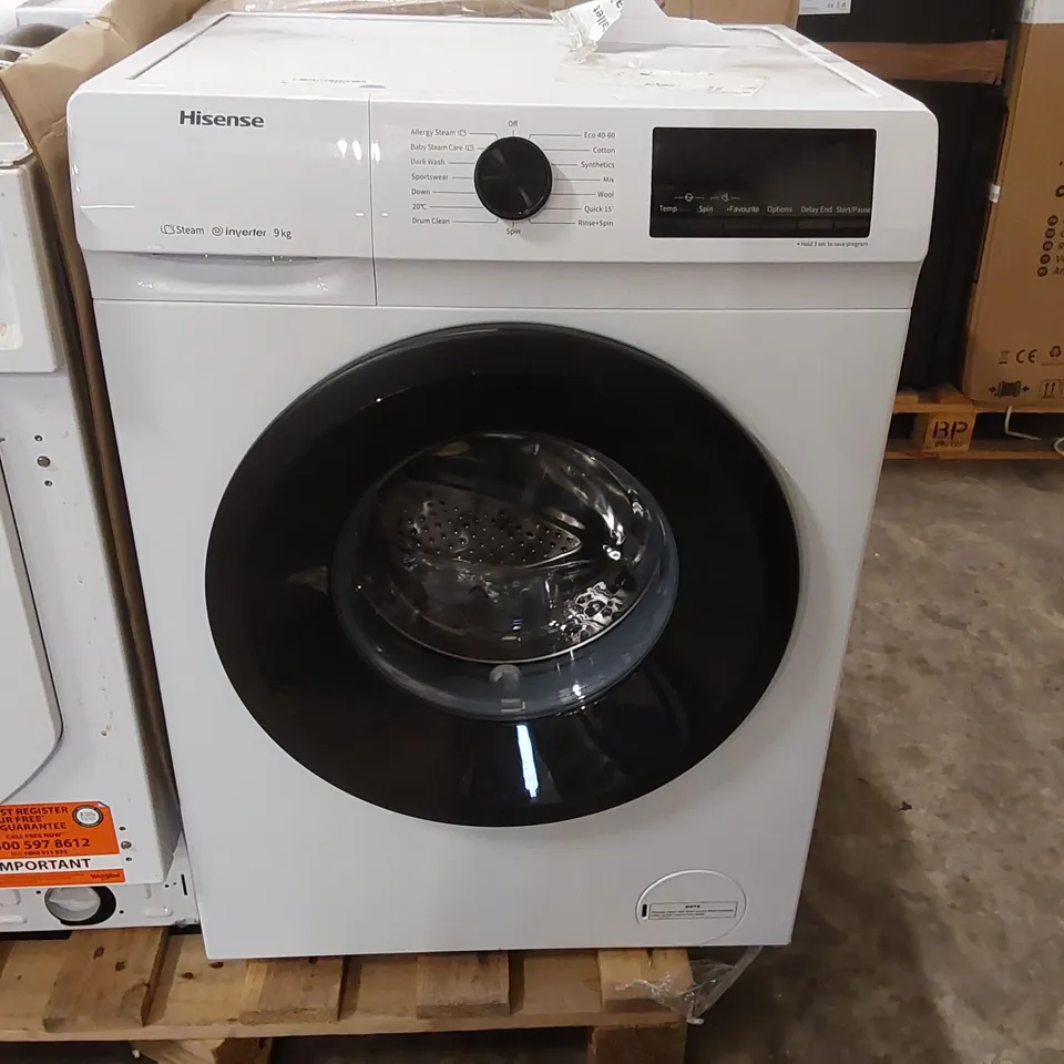 HISENSE 1 SERIES WFQP9014EVM 9 KG 1400 SPIN WASHING MACHINE - WHITE