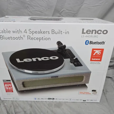 LENCO TURNTABLE WITH BUILT-IN 4 SPEAKERS AND BLUETOOTH – BOXED