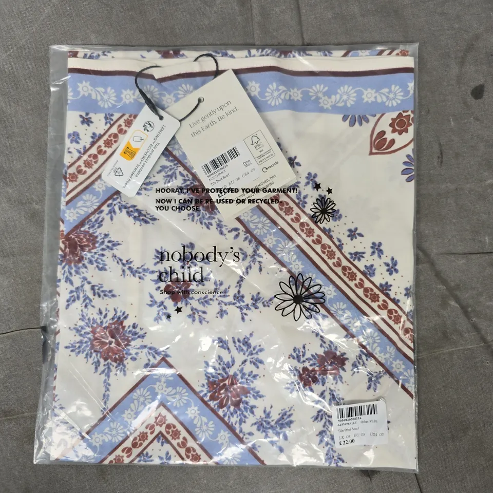 NOBODY'S CHILD TILE PRINT SCARF ONE SIZE