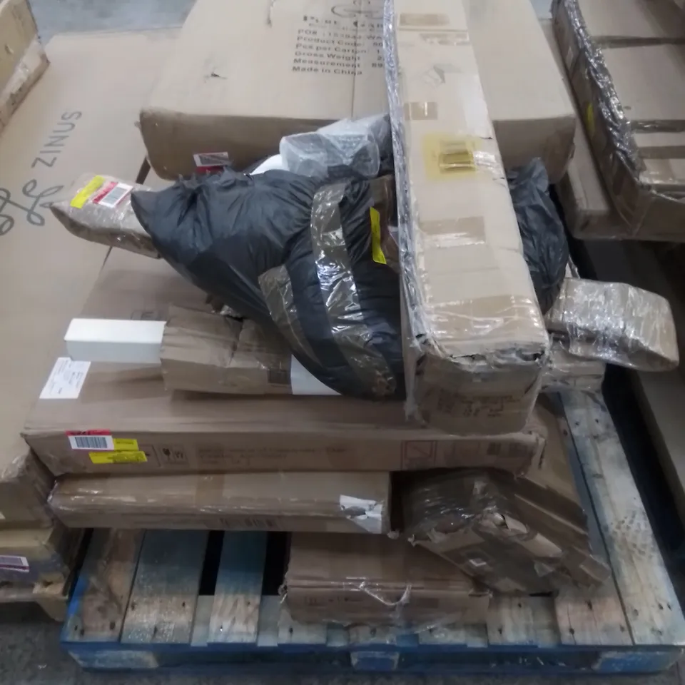 PALLET TO CONTAIN AN ASSORTMENT OF DESIGNER FURNITURE PARTS. 