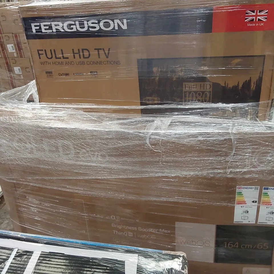 PALLET OF APPROXIMATELY 10 UNPROCESSED RAW RETURN TELEVISIONS TO INCLUDE;