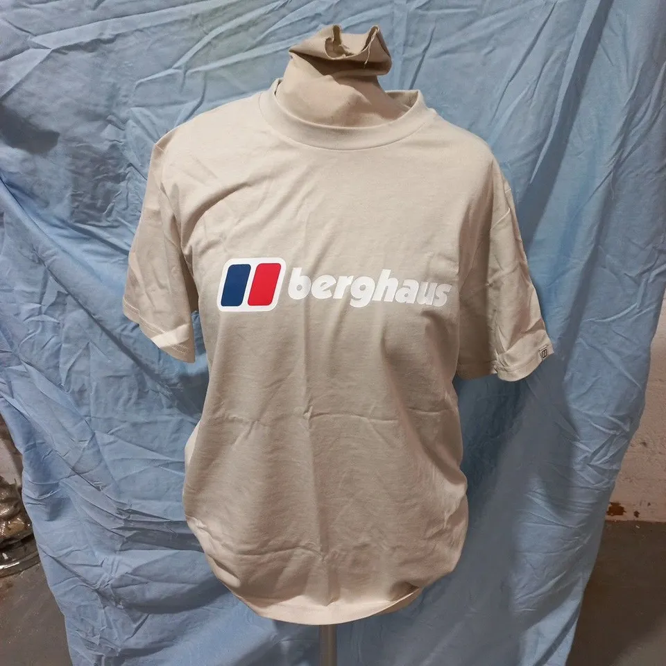 BERGHAUS T-SHIRT – BEIGE/LIGHT GREY, UK SIZE S