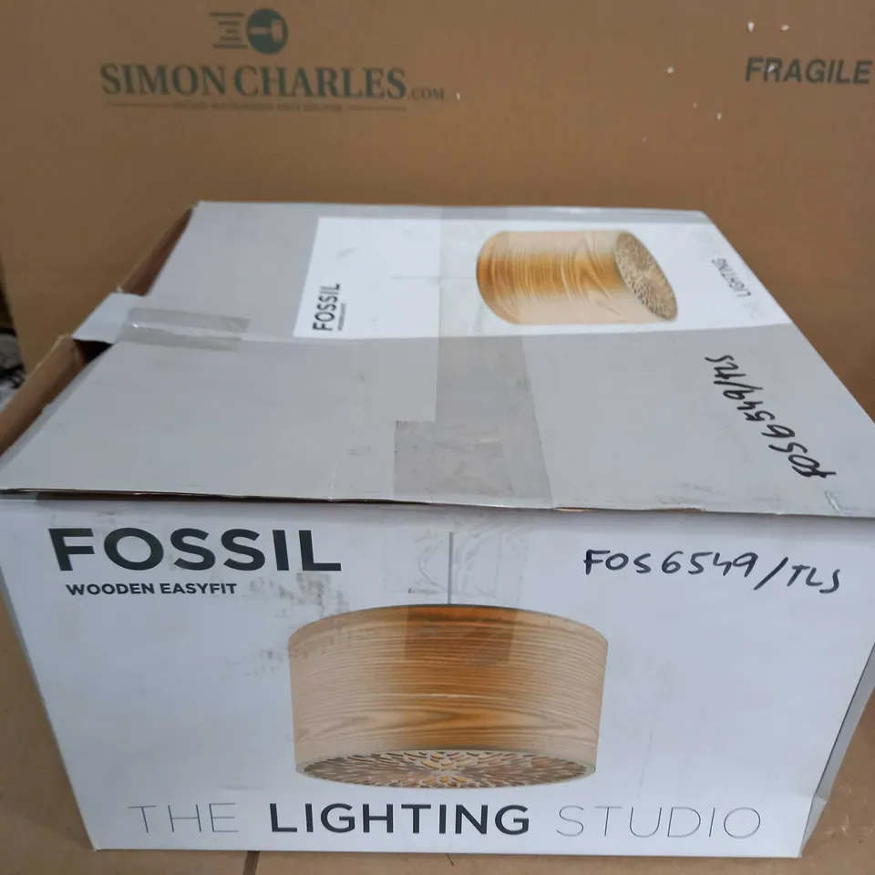 THE LIGHTING STUDIO FOSSIL WOODEN EASYFIT LAMPSHADE 