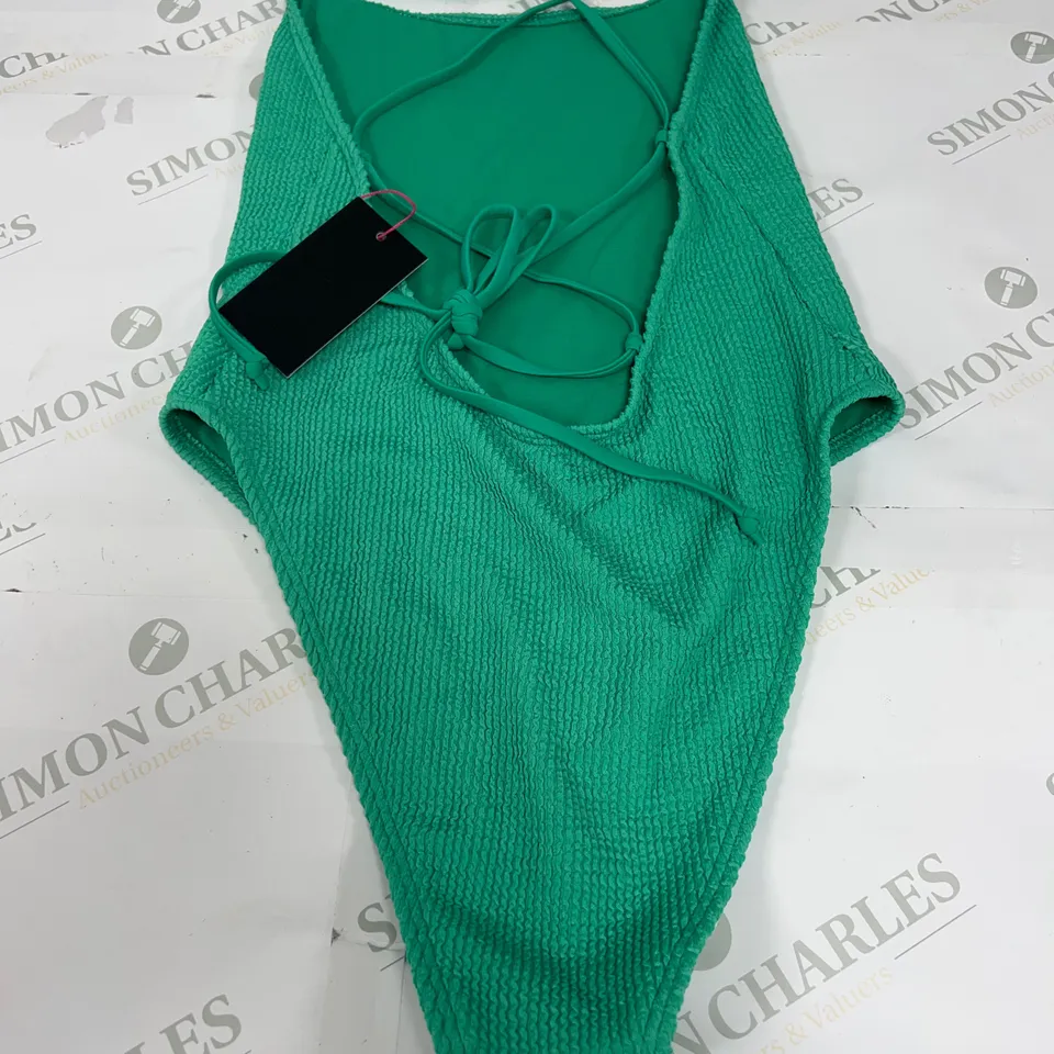 SOUTH BEACH STRAPPY BACK SWIMSUIT IN GREEN SIZE 12