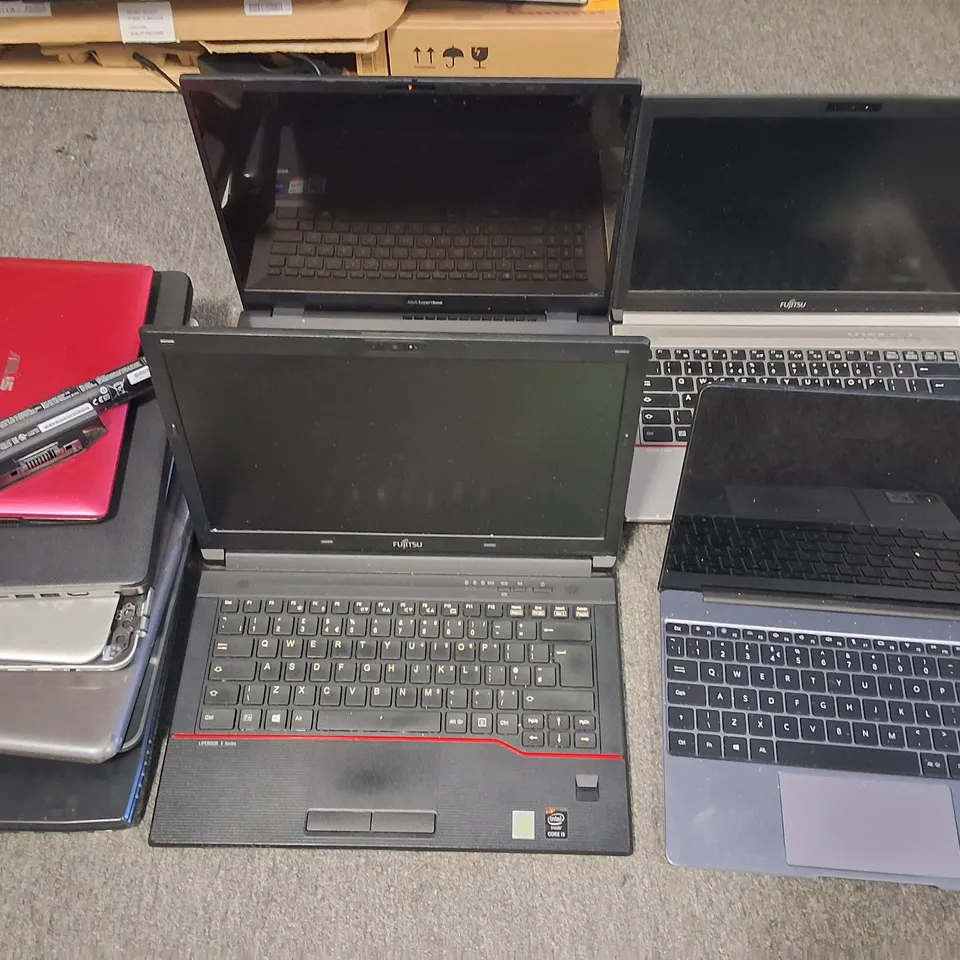 LOT OF 8 ASSORTED UNBOXED LAPTOPS TO INCLUDE HUAWEI RYZEN 7 AND ASUS EXPERTBOOK INTEL I7
