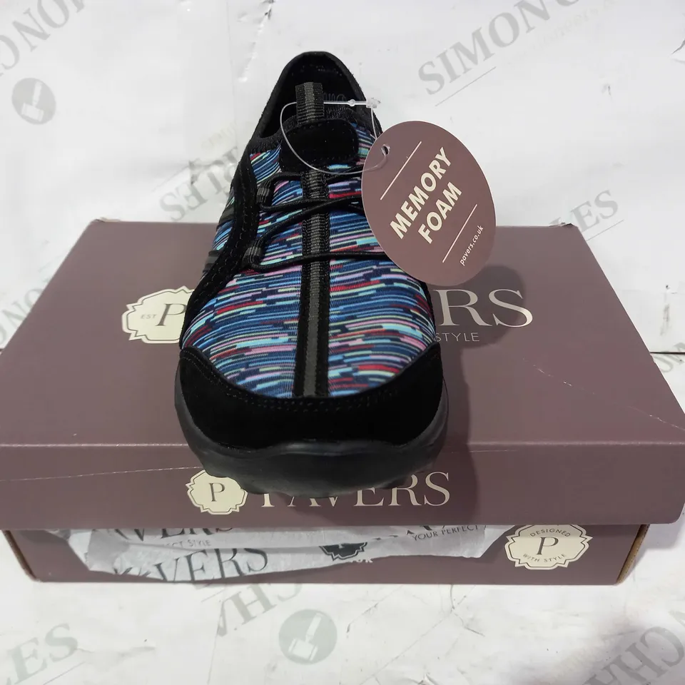 BOXED PAIR OF PAVERS MEMORY FOAM SLIP-ON SHOES IN MULTICOLOUR EU SIZE 38