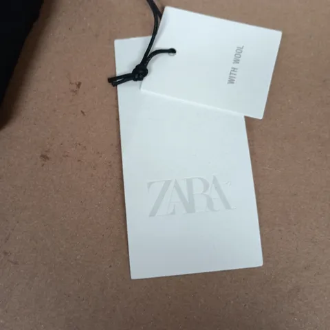 ZARA Black Hooded Knit Top, Size L
