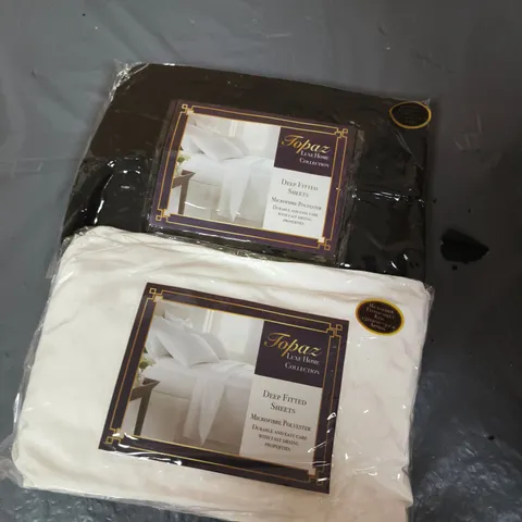 APPROXIMATELY 10 TOPAZ LUXE HOME COLLECTION DEEP FITTED SHEETS