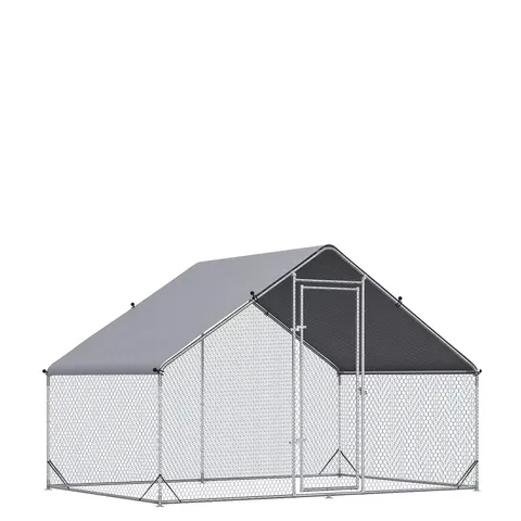 PAWHUT WALK IN CHICKEN RUN GALVANIZED CHICKEN COOP HEN POULTRY HOUSE CAGE RABBIT HUTCH PET PLAYPEN BACKYARD 3 X 2 X 2M - COLLECTION ONLY