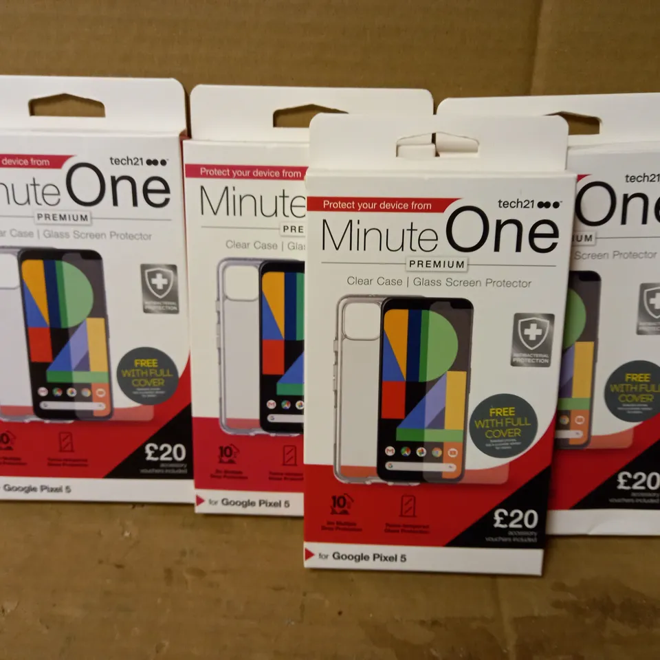 LOT OF 4 MINUTE ONE CLEAR CASES FOR GOOGLE PIXEL 5