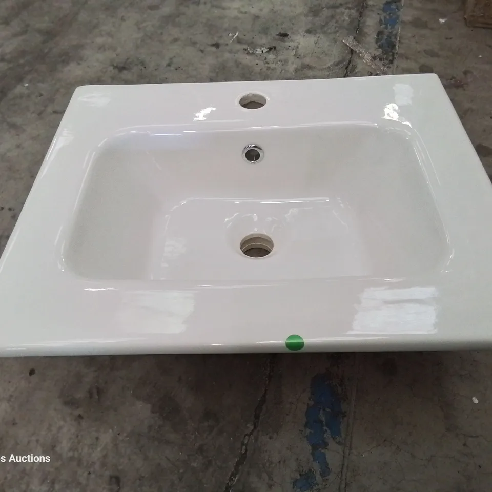 BOXED CANELLI CERAMIC SINGLE TAP VANITY BASIN WHITE 500 × 400mm