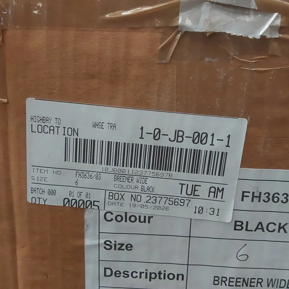 BOX CONTAINING APPROXIMATELY 5x BRAND NEW SIMPLY BE BLACK BREENER WIDE BOOTS - SIZE 6