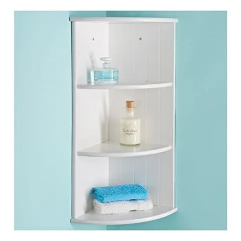 BOXED 3 TIER WALL CORNER SHELF STORAGE - BATHROOM SHELVING