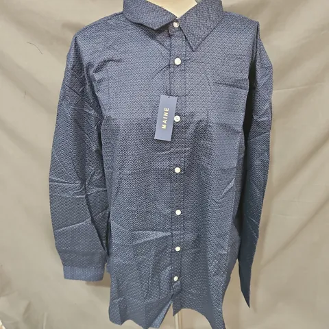 MAINE PENROSE PRINT LONG SLEEVE SHIRT IN NAVY SIZE 2XL