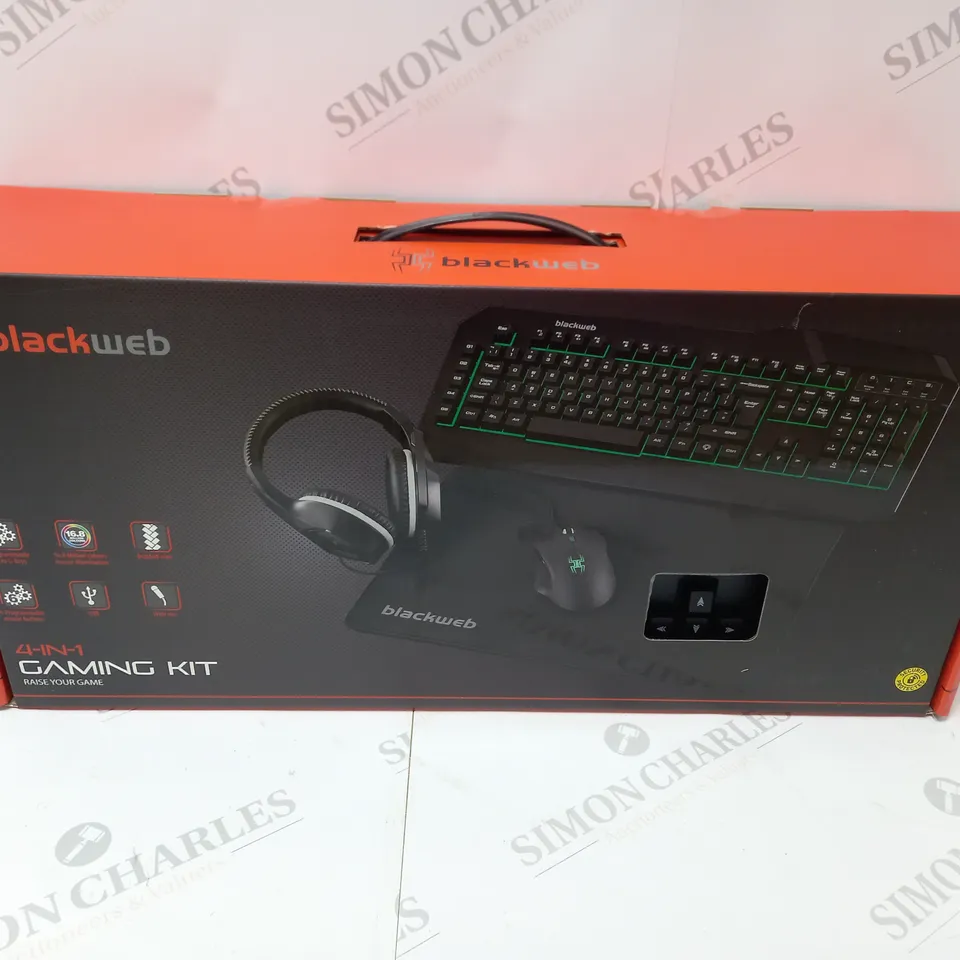 BLACKWEB 4 IN 1 GAMING KIT - KEYBOARD, MOUSE, HEADSET AND MOUSEMAT 