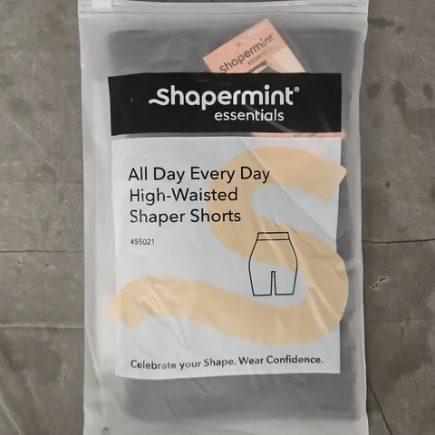 BAGGED SHAPERMINT ESSENTIALS ALL DAY EVERY DAY HIGH-WAISTED SHAPER SHORTS IN BLACK SIZE XL/XXL