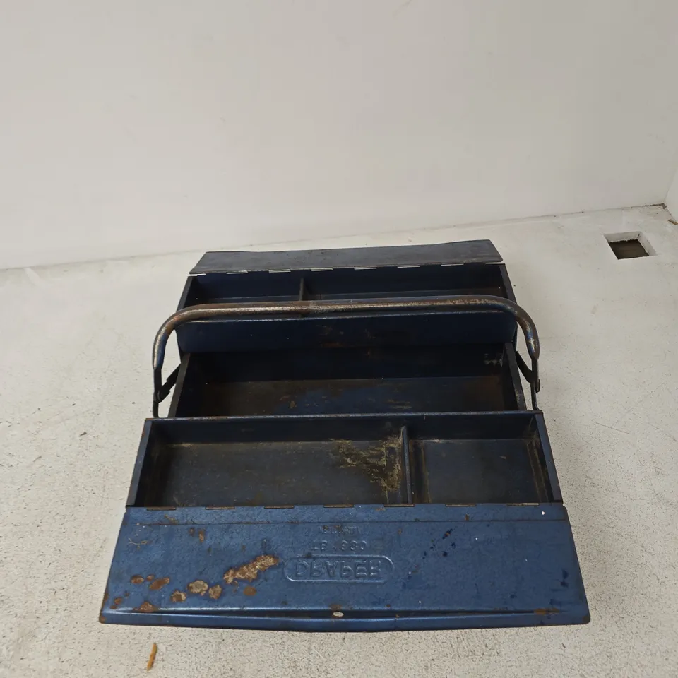 DRAPER BLUE METAL TOOLBOX WITH CARRY HANDLE – VINTAGE