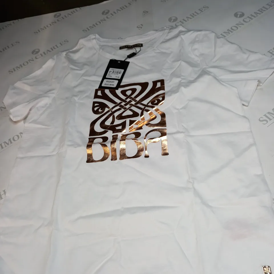 BIBA BOLD LOGO T-SHIRT SIZE 10