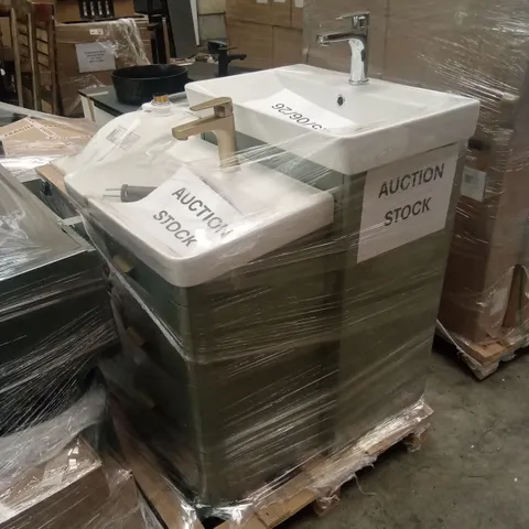 PALLET OF ASSORTED DESIGNER BATHROOM VANITY UNITS WITH BASINS AND MIXER TAPS
