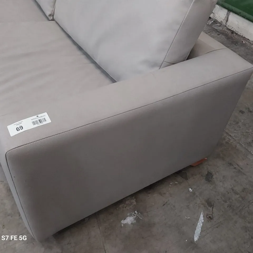 DESIGNER FOUR SEATER METAL ACTION SOFABED GREY LEATHER 