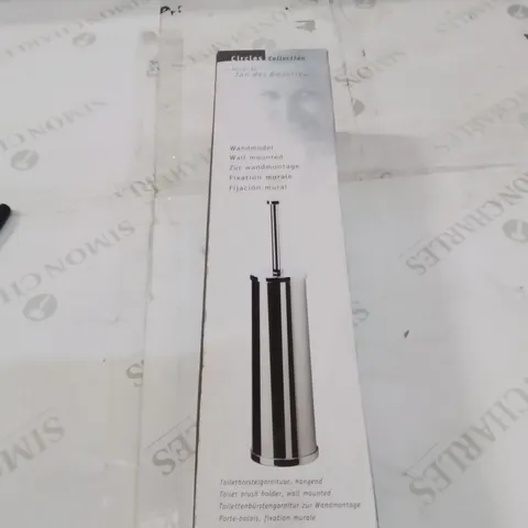 BOXED WALL MOUNTED TOILET BRUSH HOLDER -CHROME-